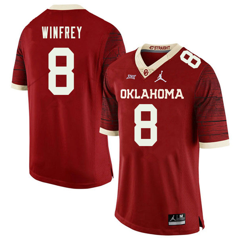Jordan Brand Men #8 Perrion Winfrey Oklahoma Sooners College Football Jerseys Sale-Retro